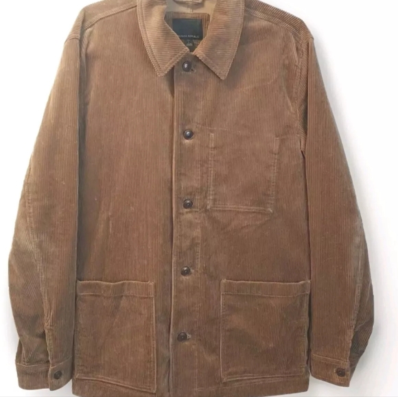 Banana Republic Corteo Corduroy Chore Jacket Shacket Woman Lg Tall Whiskey Brown - Picture 13 of 13